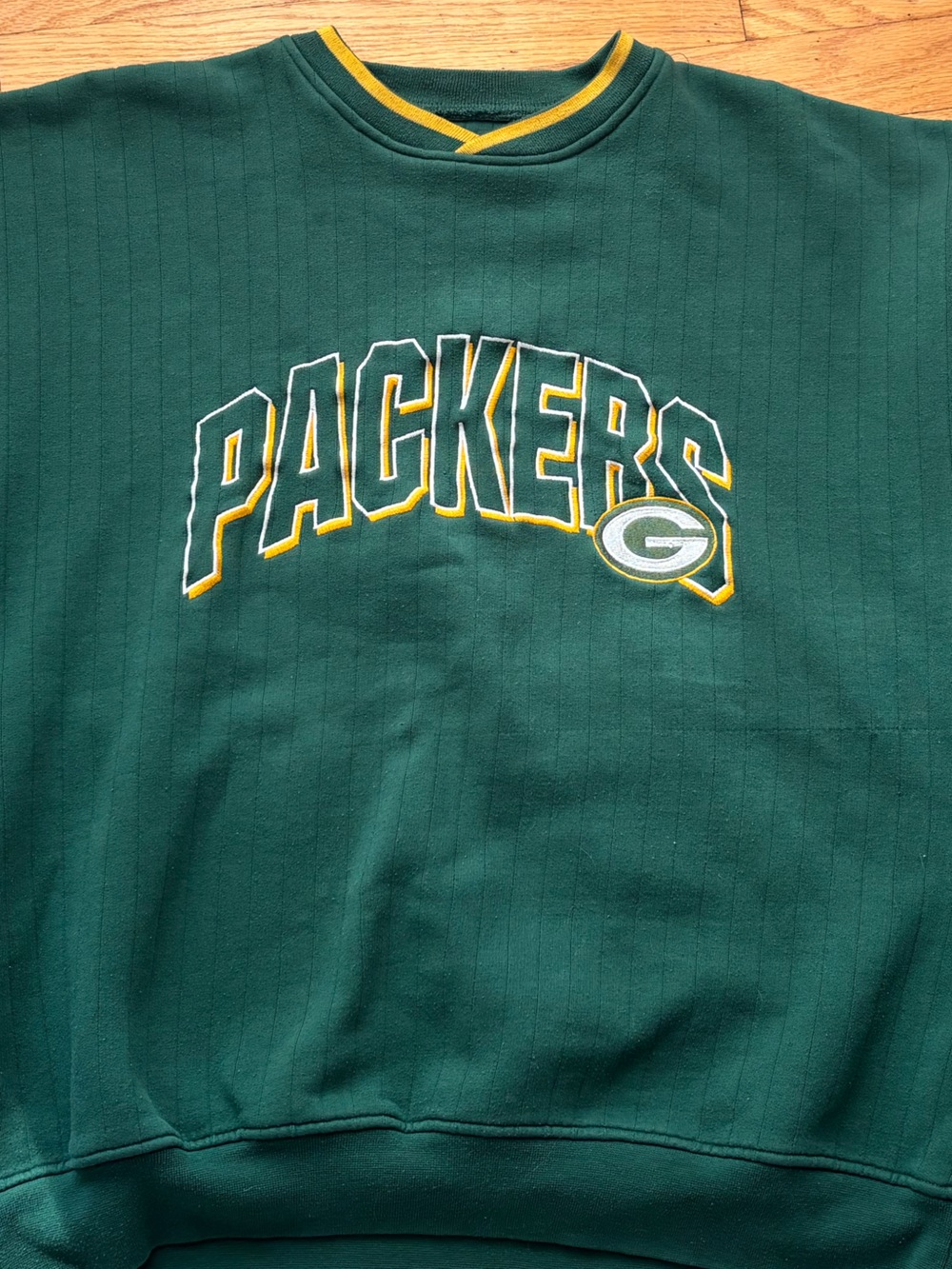 90s STARTER Green Bay Packers Crewneck Sweatshirt with Yellow Trim